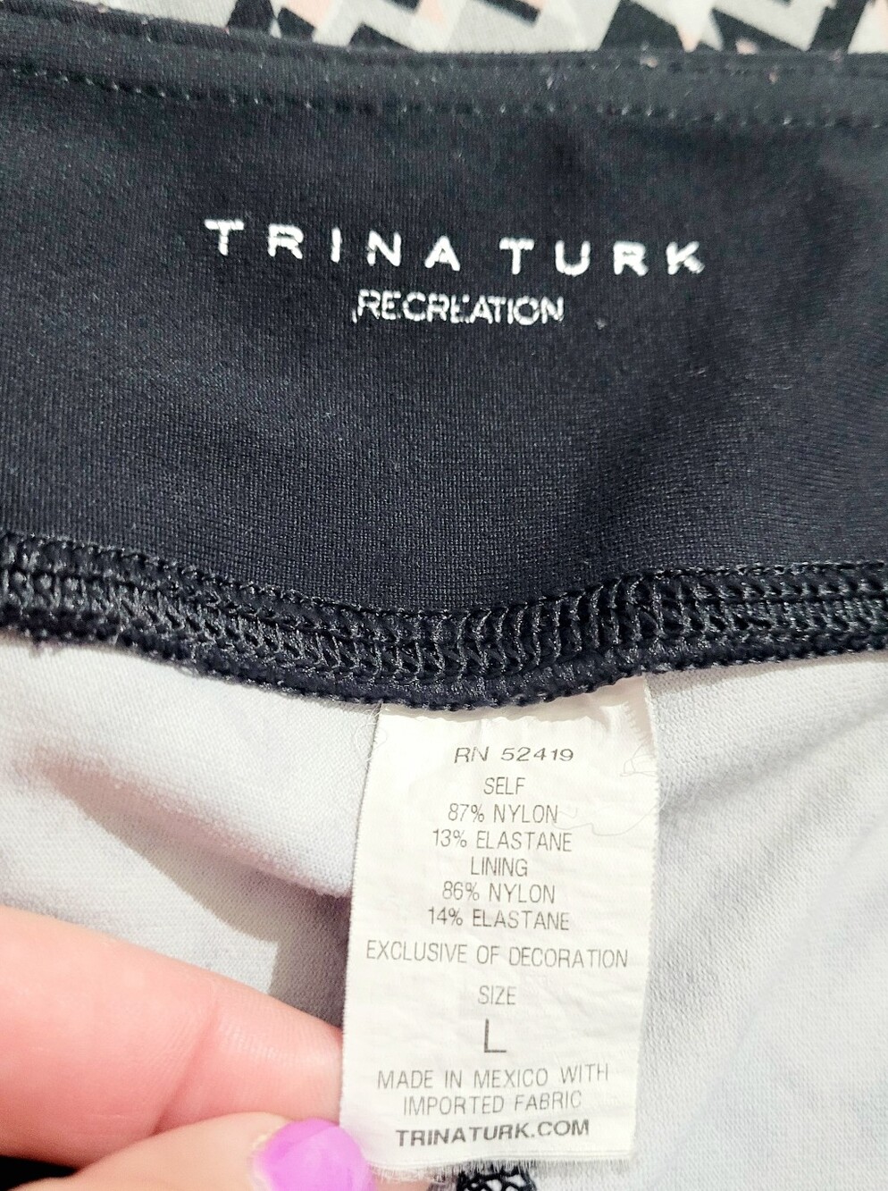 Trina Turk Recreation Activewear Set Jacket & Crop Leggings Pink Black Women L - Picture 16 of 16